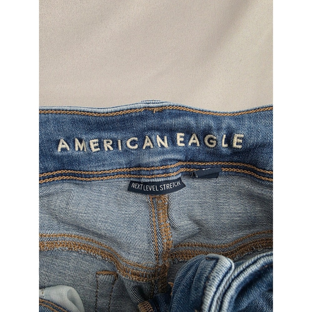 American Eagle Next Level Stretch Flare Jeans Medium Wash Size 8 Womens - Picture 13 of 15